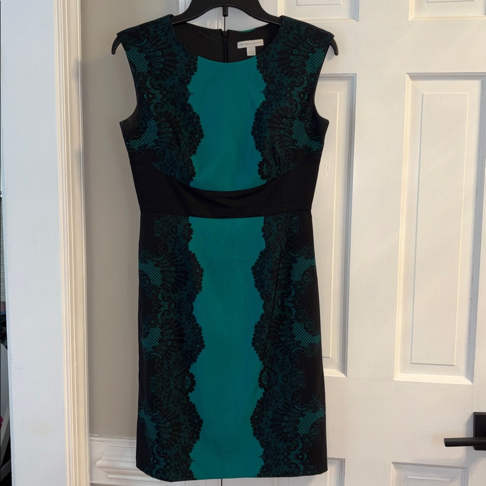 New York & Company Green/Black Dress - Size 0